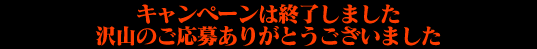 キャンペーンは終了しました。沢山のご応募ありがとうございました